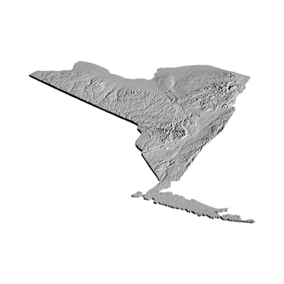 New York Terrain Map detail view, ready for 3D printing and CNC routing