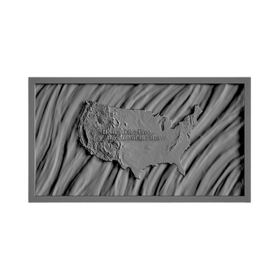 3D United States Terrain Wavy Flag (How-To Video Included) compatible with LightBurn and Vectric