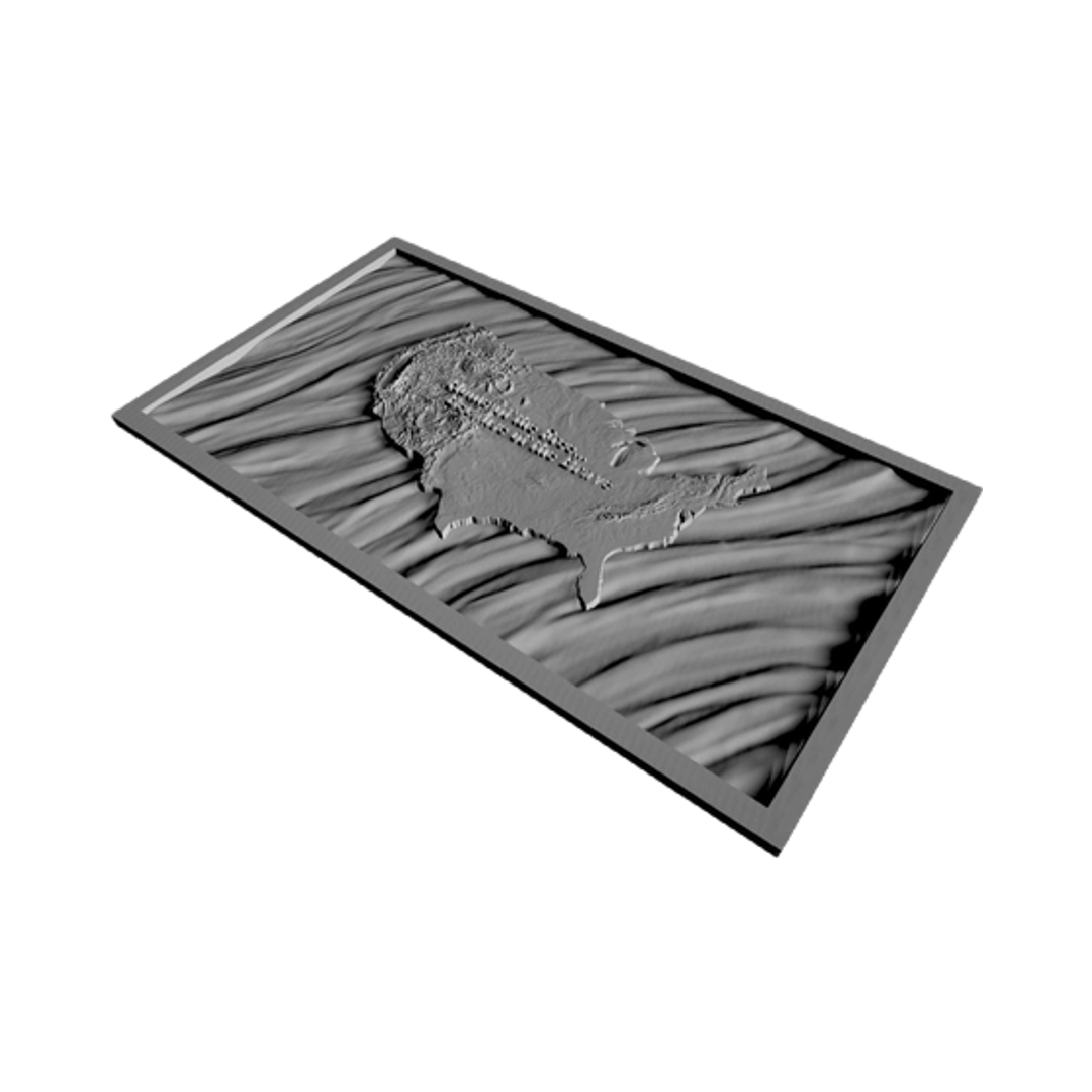 3D United States Terrain Wavy Flag (How-To Video Included) mockup, flags