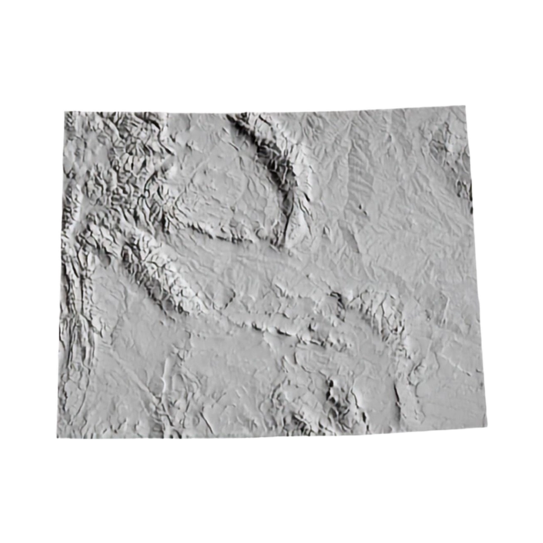 Wyoming Terrain Map STL file for 3D printing and CNC routing, LightBurn and Vectric ready