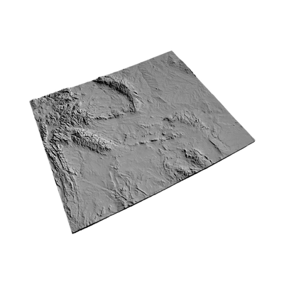 Wyoming Terrain Map detail view, ready for 3D printing and CNC routing