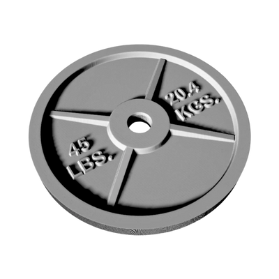 45lb Weight Plate detail view, ready for 3D printing and CNC routing