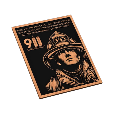 9/11 Firefighter Memorial SVG file for laser cutting and CNC routing, LightBurn and Vectric ready
