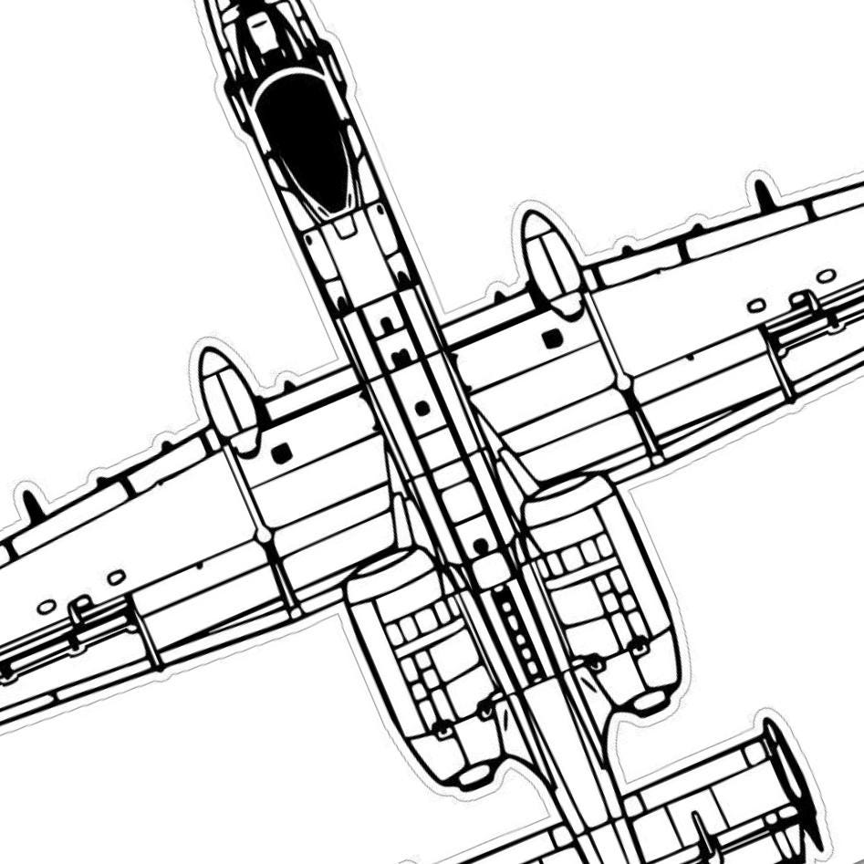 A-10 Warthog detail view, ready for laser cutting and CNC routing