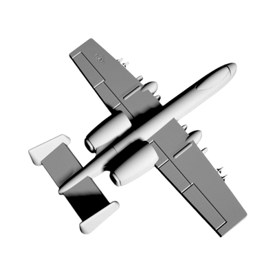 A-10 Warthog detail view, ready for 3D printing and CNC routing