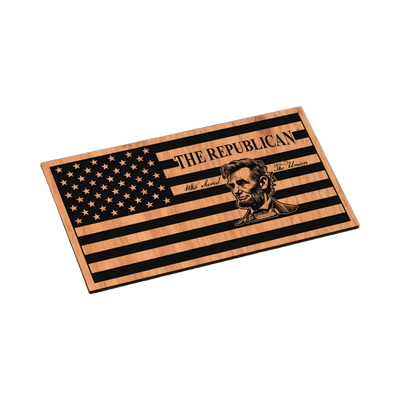 Abraham Lincoln USA Flag SVG file for laser cutting and CNC routing, LightBurn and Vectric ready