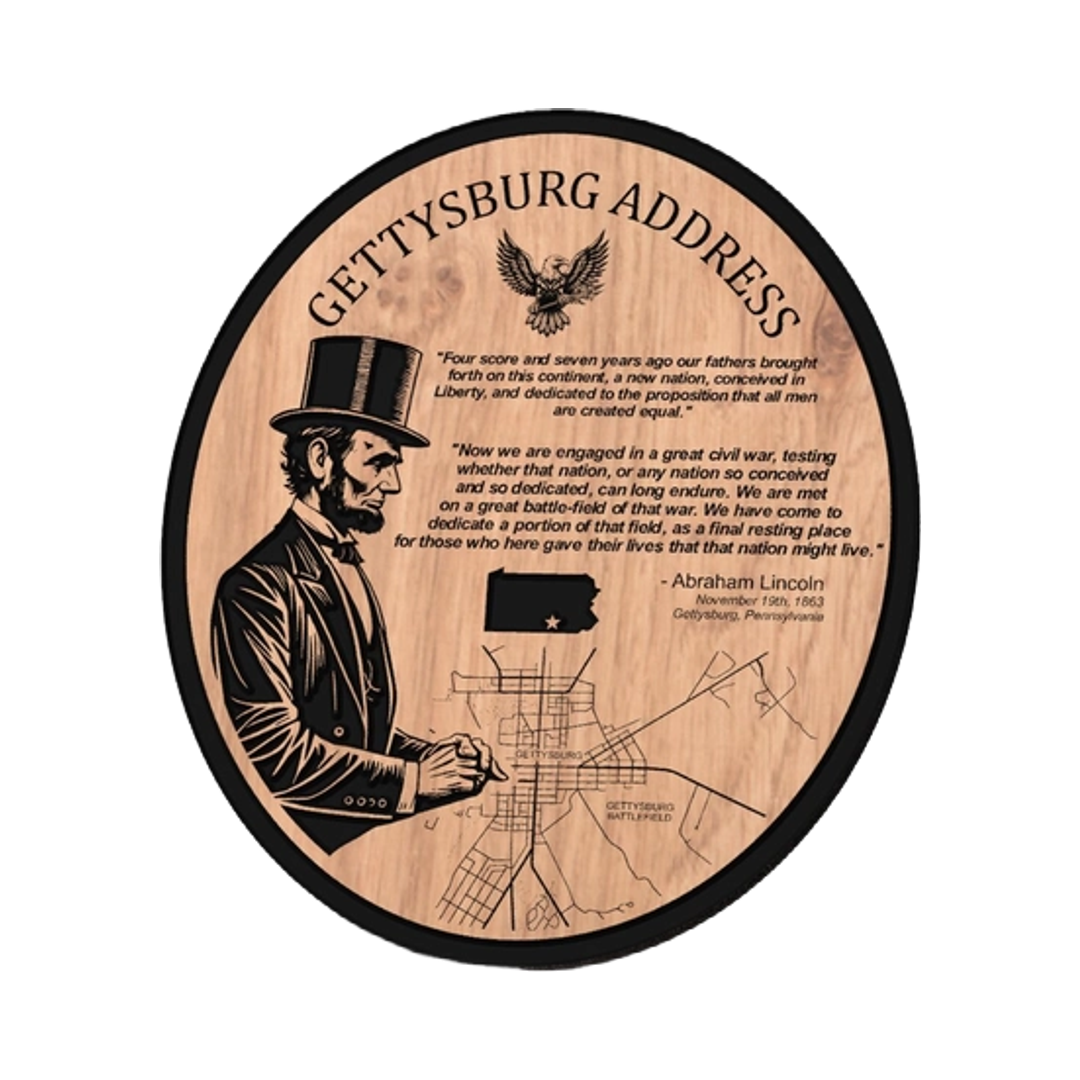 Abraham Lincoln Gettysburg Battle Map design preview, historical americana