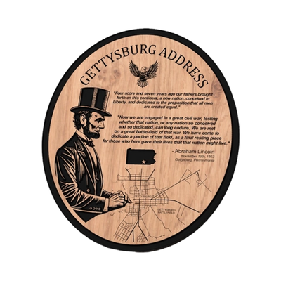 Abraham Lincoln Gettysburg Battle Map design preview, historical americana