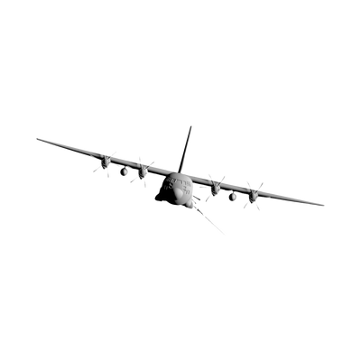 AC-130 Hercules Gunship (Front View) STL file for 3D printing and CNC routing, LightBurn and Vectric ready