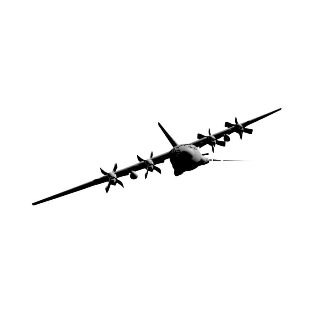 AC-130 Hercules Gunship (Front View) design preview, aviation & aircraft