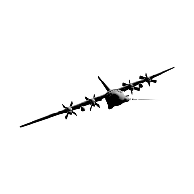 AC-130 Hercules Gunship (Front View) design preview, aviation & aircraft