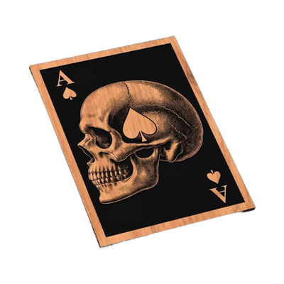 Ace of Spades Skull SVG file for laser cutting and CNC routing, LightBurn and Vectric ready