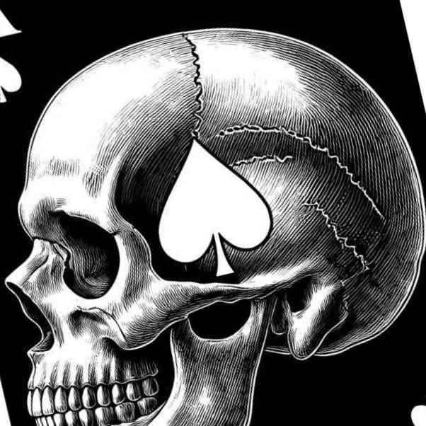 Ace of Spades Skull SVG file included with instant download