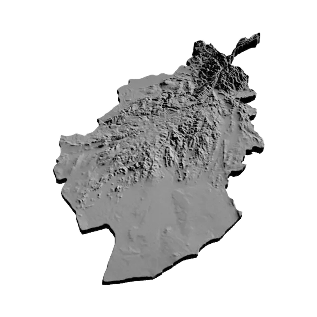 Afghanistan Terrain Map design preview, countries & world