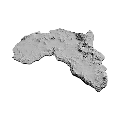 Africa Continent Terrain Map design preview, countries & world