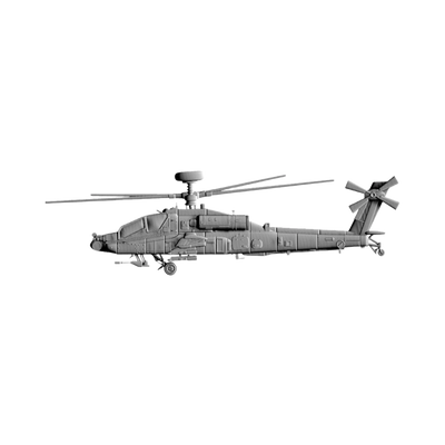 AH-64E Apache Helicopter STL file for 3D printing and CNC routing, LightBurn and Vectric ready