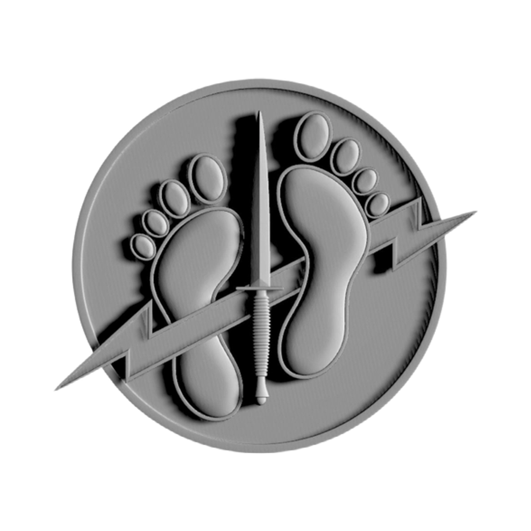 Air Force Special Tactics (Green Feet) Patch Military STL file for 3D printing and CNC routing, LightBurn and Vectric ready