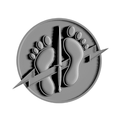 Air Force Special Tactics (Green Feet) Patch Military STL file for 3D printing and CNC routing, LightBurn and Vectric ready