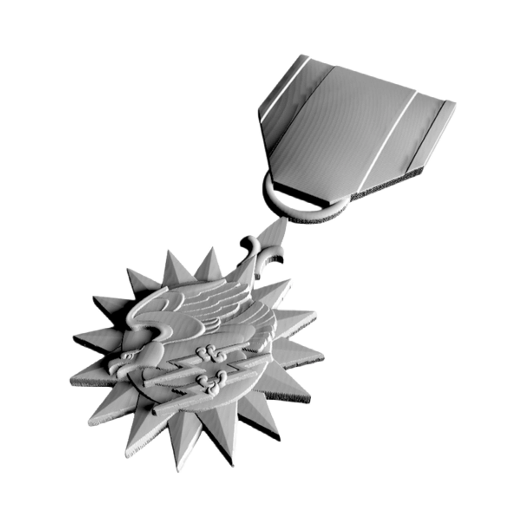 Military Air Medal detail view, ready for 3D printing and CNC routing