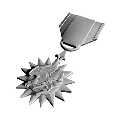 Military Air Medal detail view, ready for 3D printing and CNC routing