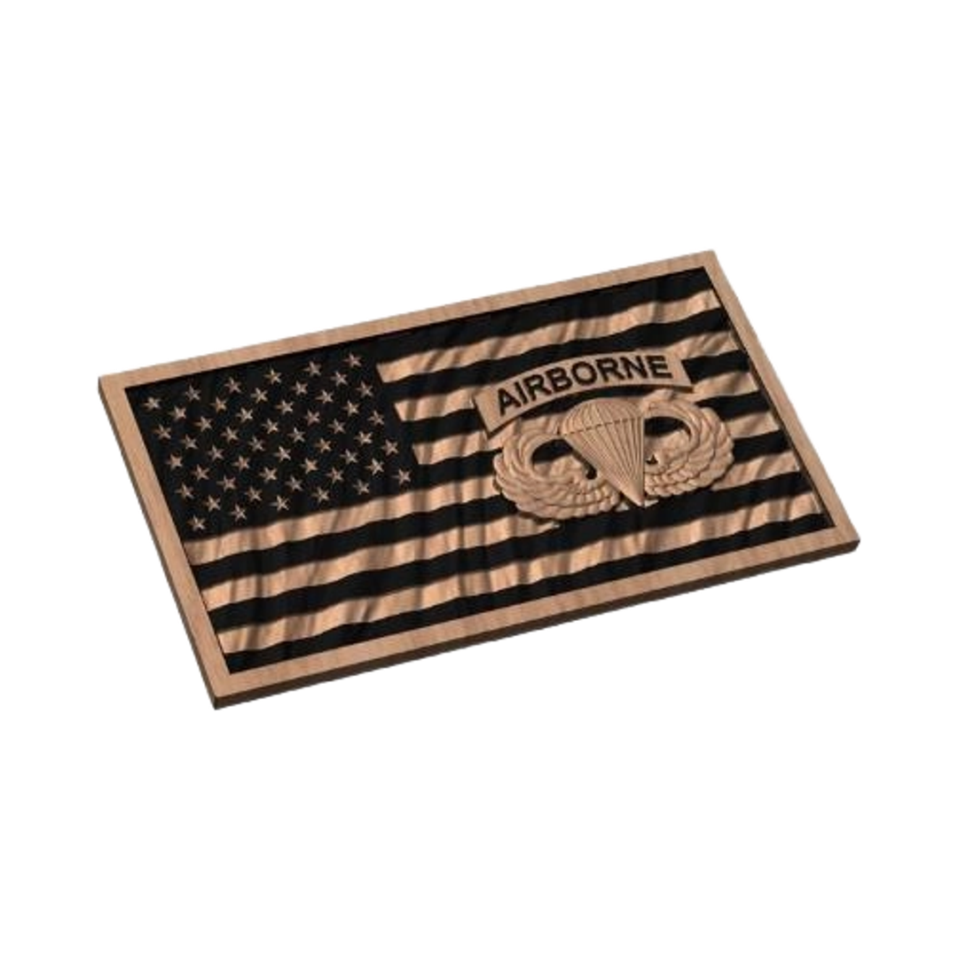 Airborne Wavy Flag STL file for laser cutting and CNC routing, LightBurn and Vectric ready