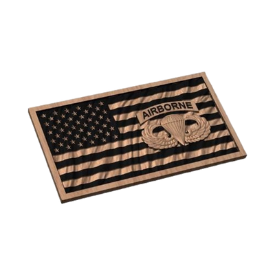 Airborne Wavy Flag STL file for laser cutting and CNC routing, LightBurn and Vectric ready