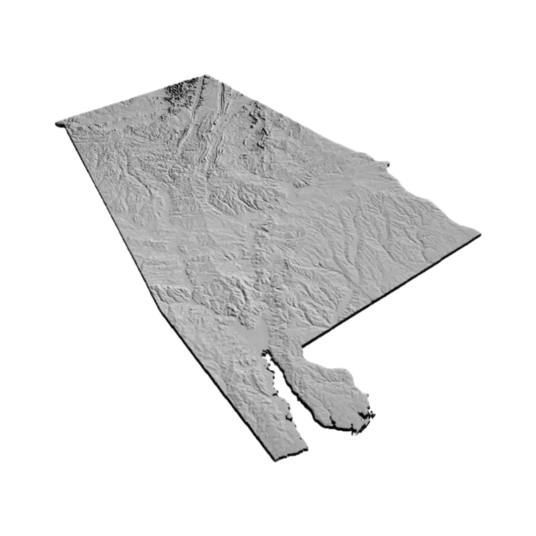 Alabama Terrain Map design preview, us states