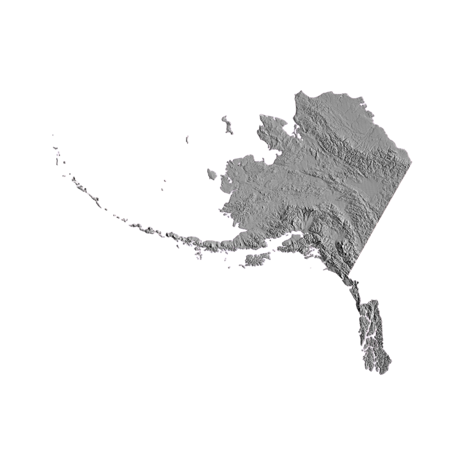 Alaska Terrain Map STL file for digital crafting, LightBurn and Vectric ready