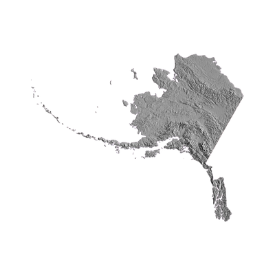 Alaska Terrain Map STL file for digital crafting, LightBurn and Vectric ready