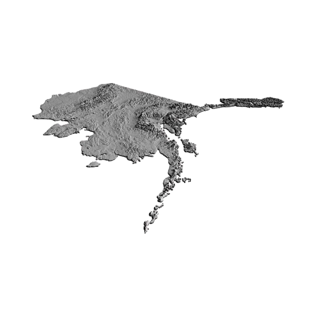 Alaska Terrain Map STL file included with instant download