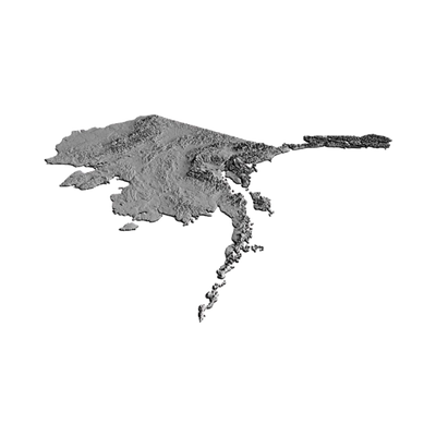 Alaska Terrain Map STL file included with instant download