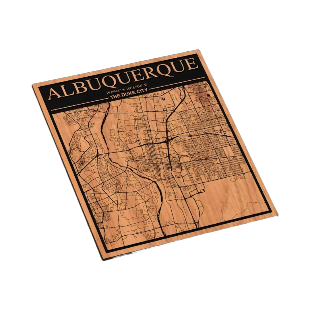 Albuquerque New Mexico City Map SVG file for laser cutting and CNC routing, LightBurn and Vectric ready