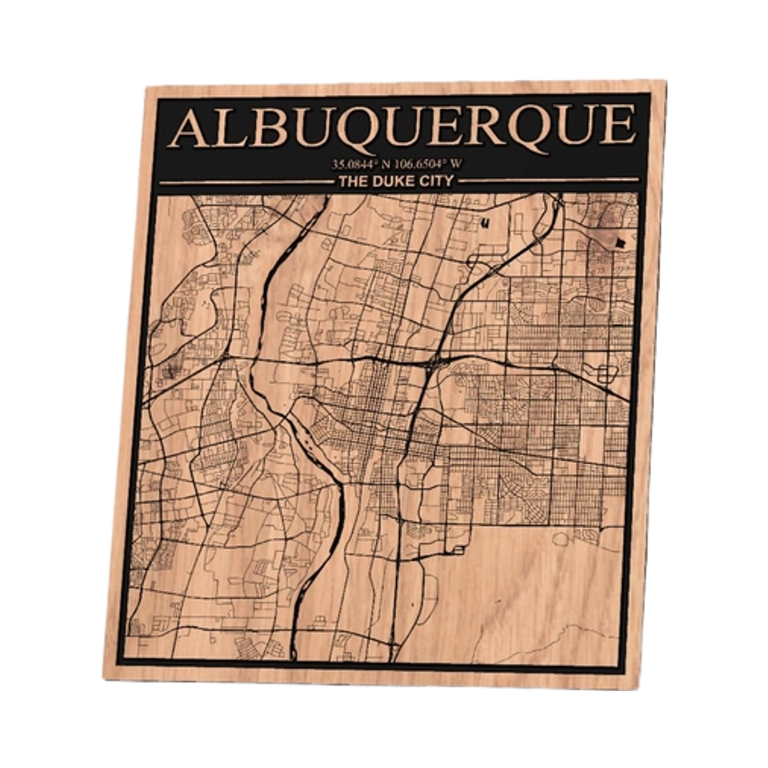 Albuquerque New Mexico City Map design preview, countries & world