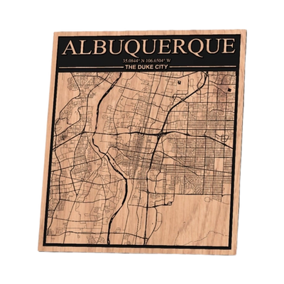 Albuquerque New Mexico City Map design preview, countries & world