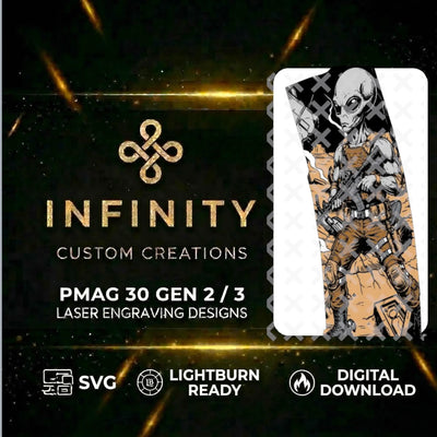 Alien Invasion MAG Fiber Laser Engraving Design design preview, pmag designs