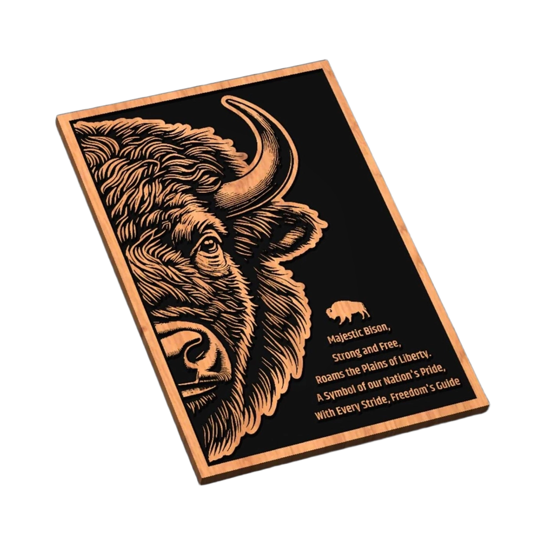American Bison SVG file for laser cutting and CNC routing, LightBurn and Vectric ready