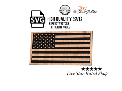 American Flag detail view, ready for laser cutting and CNC routing