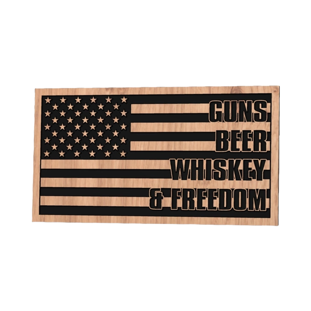 U.S. Flag Guns Beer Whiskey Freedom design preview, flags
