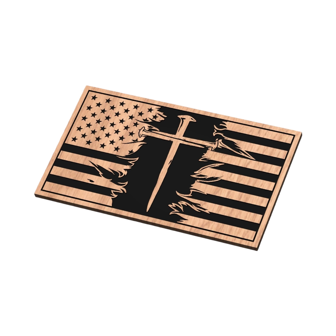 American Flag Nail Cross design preview, flags