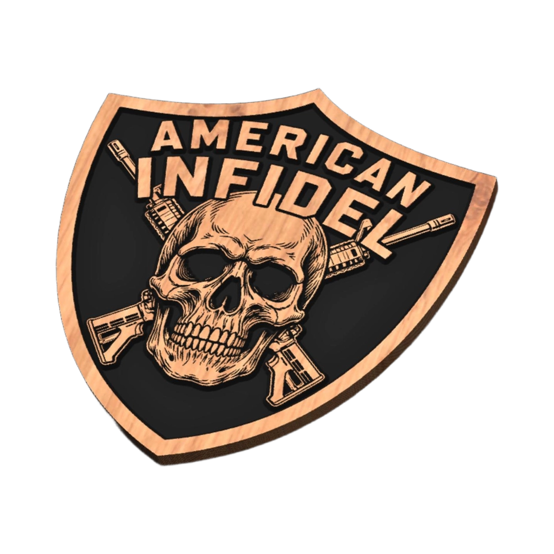American Infidel Skull detail view, ready for digital crafting