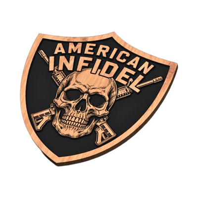 American Infidel Skull detail view, ready for digital crafting
