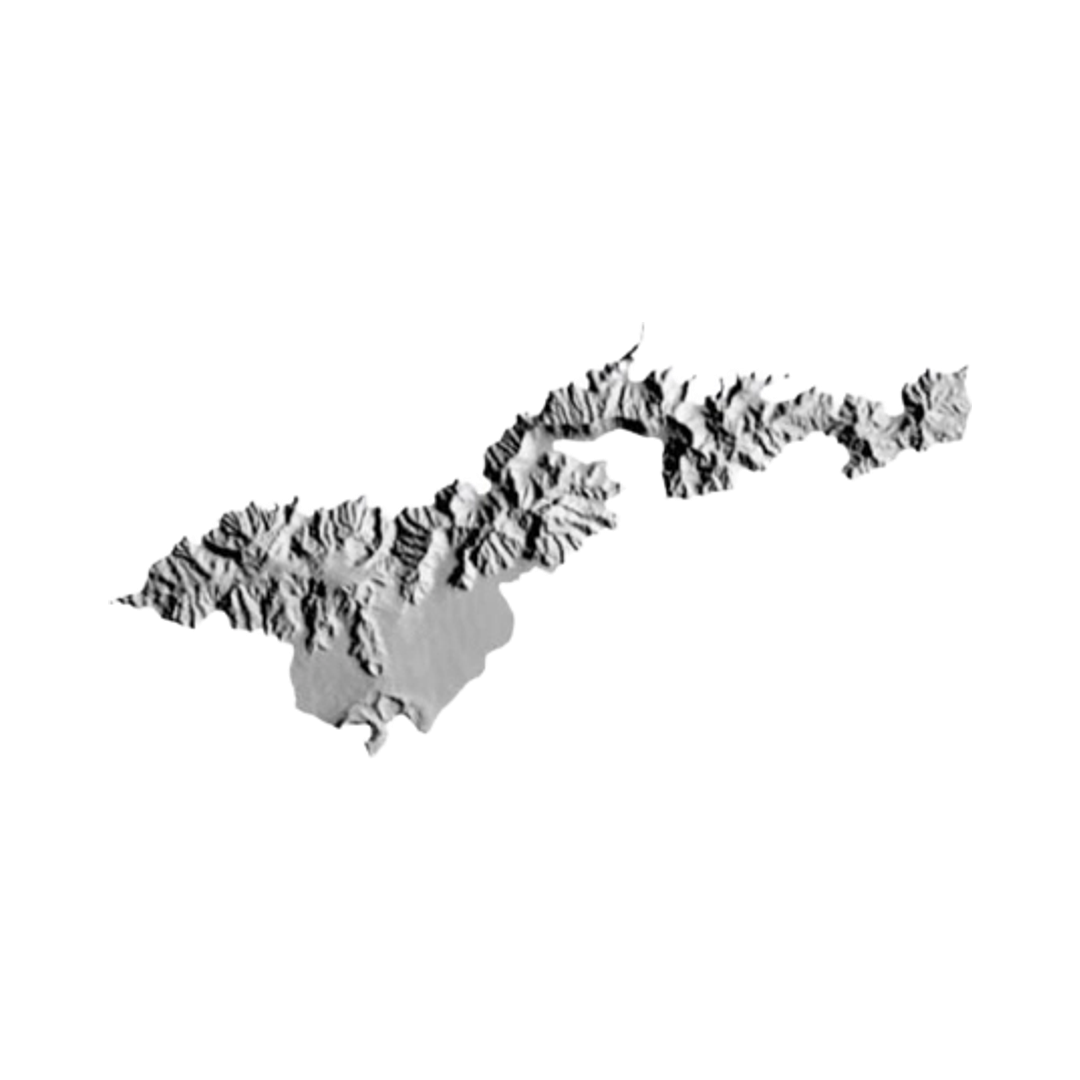 American Samoa Terrain Map STL file for 3D printing and CNC routing, LightBurn and Vectric ready