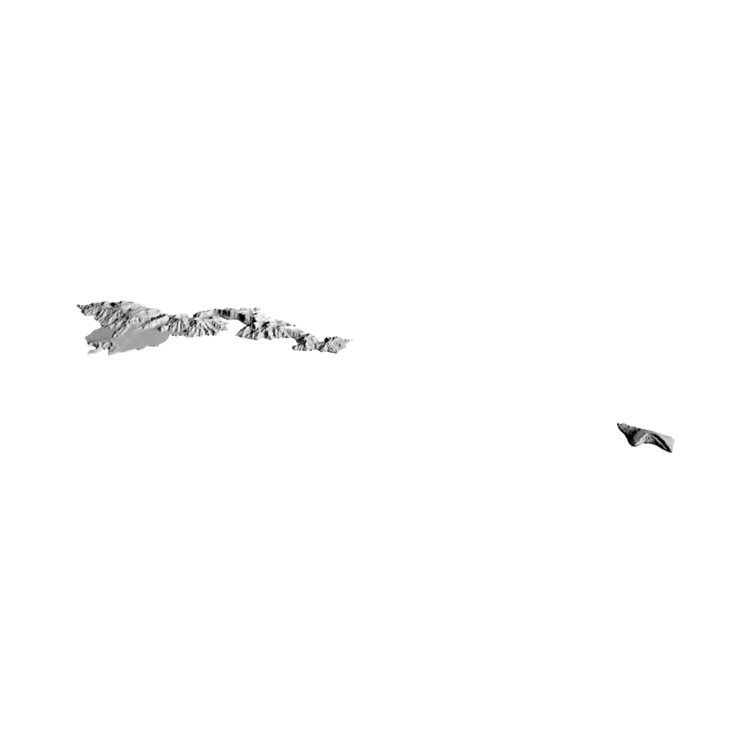 American Samoa Terrain Map detail view, ready for 3D printing and CNC routing