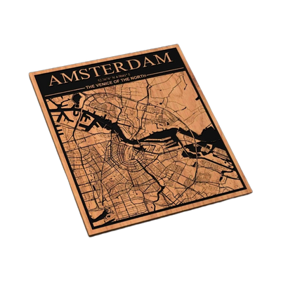 Amsterdam, Netherlands City Map SVG file for laser cutting and CNC routing, LightBurn and Vectric ready