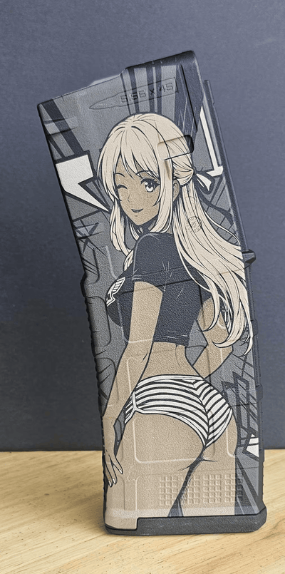 Anime Rear Guard MAG Laser Engraving design preview, pmag designs