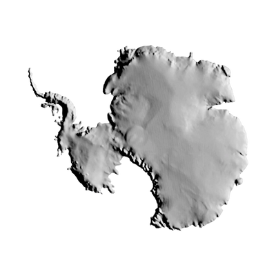 Antarctica Terrain Map STL file for 3D printing and CNC routing, LightBurn and Vectric ready