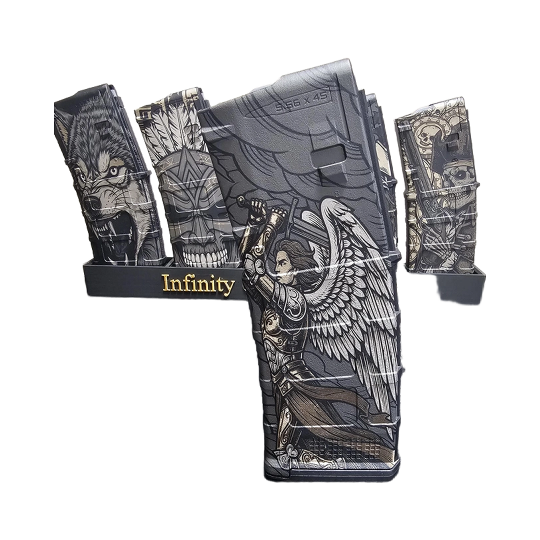 Archangel Warrior MAG Engraving File design preview, pmag designs