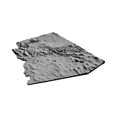Arizona Terrain Map detail view, ready for 3D printing and CNC routing