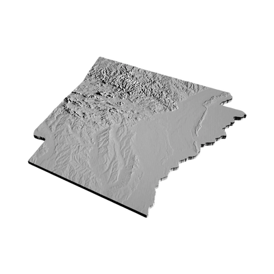 Arkansas Terrain Map design preview, us states
