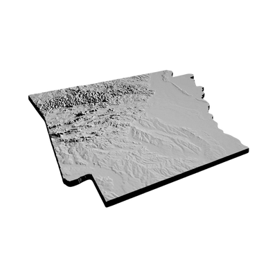 Arkansas Terrain Map detail view, ready for 3D printing and CNC routing